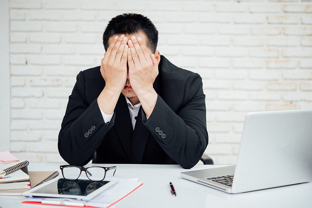 business man unhappy businesspeople sitting office